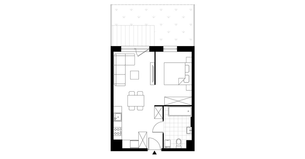 1-pokojowy apartament inwestycyjny 37m2 + ogródek - Pełny obrazek: 3/8