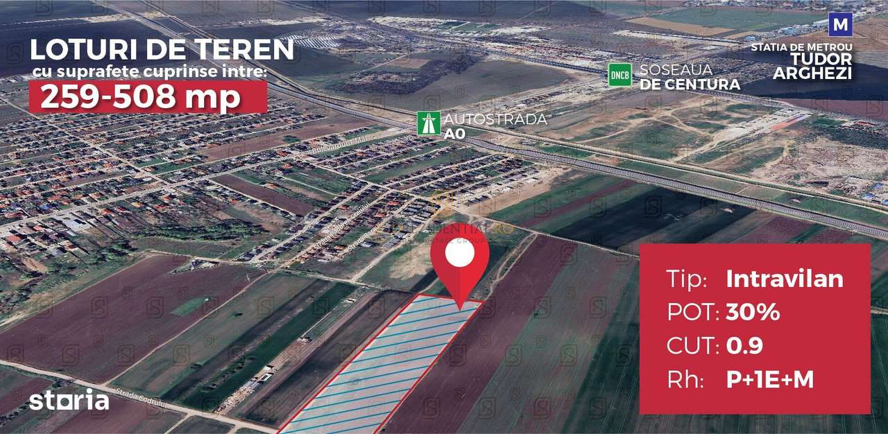 Teren intravilan de vanzare, 500 mp si deschidere ampla, Com Berceni - Imagine principală: 2/20