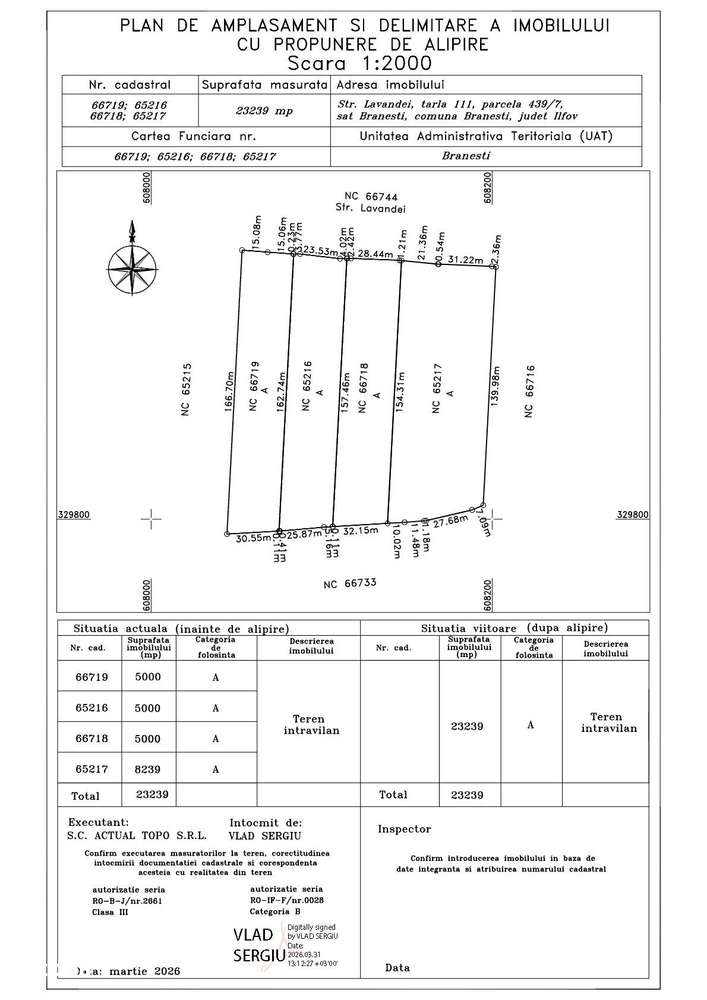 Teren industrial 23.239 mp, 150 m deschidere – Str. Lavandei, Brănești-2