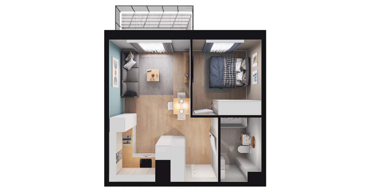 ul. Powstańców | mieszkanie 2-pok. | F 82 - Pełny obrazek: 3/8