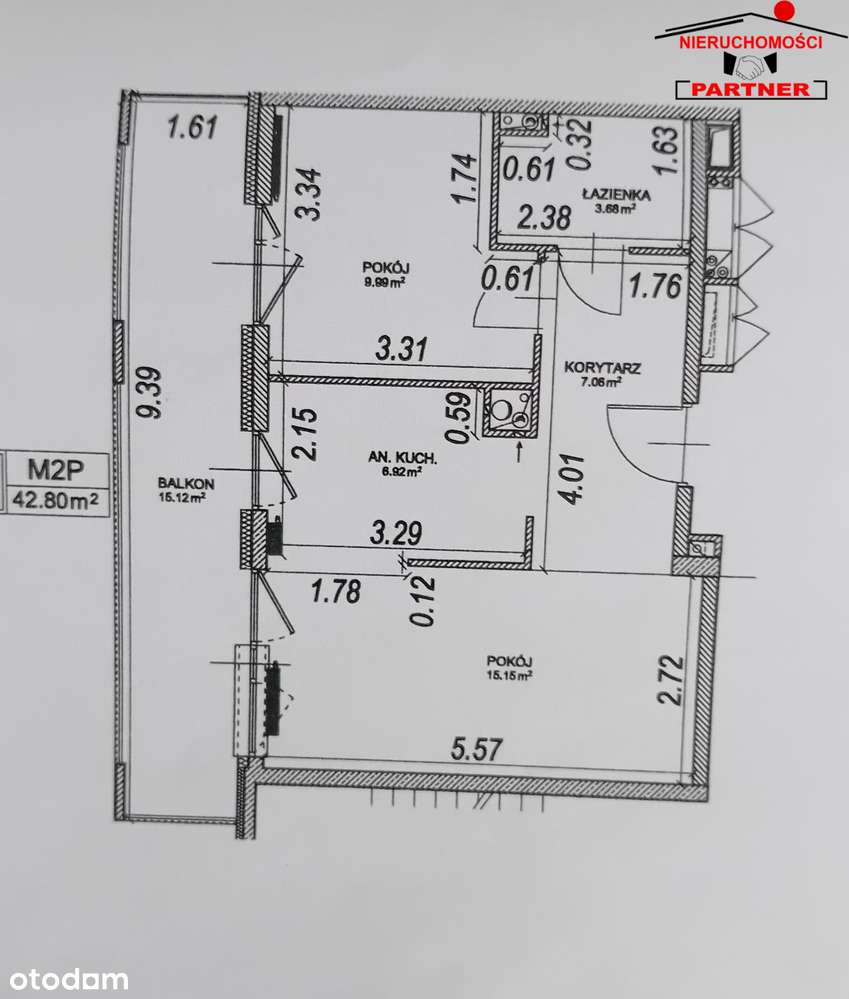 Pruszków 43 m2, 2 pokoje, gotowe do zamieszkania !-14
