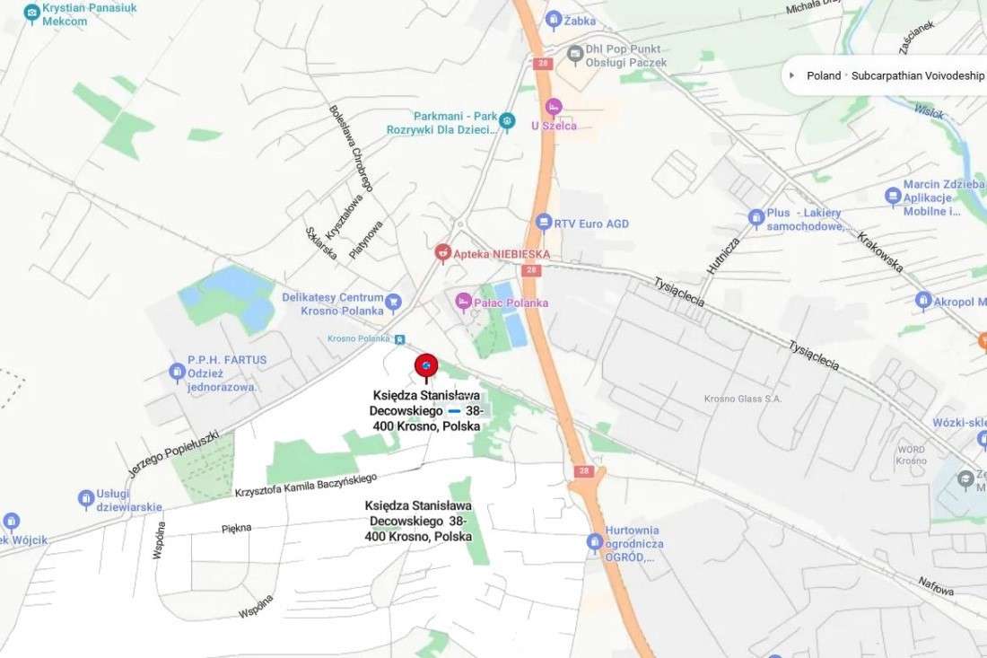 Działka, 1 450 m², Krosno