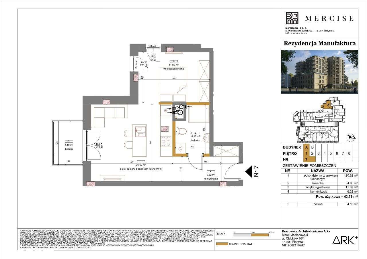 Rezydencja Manufaktura | Apartament 2-pok. | A7 - Pełny obrazek: 2/16