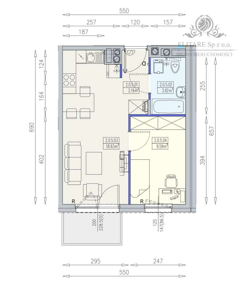 Mieszkanie 2pok, 35,63m2 z balkonem, ogrz.miejskie - Pełny obrazek: 4/20