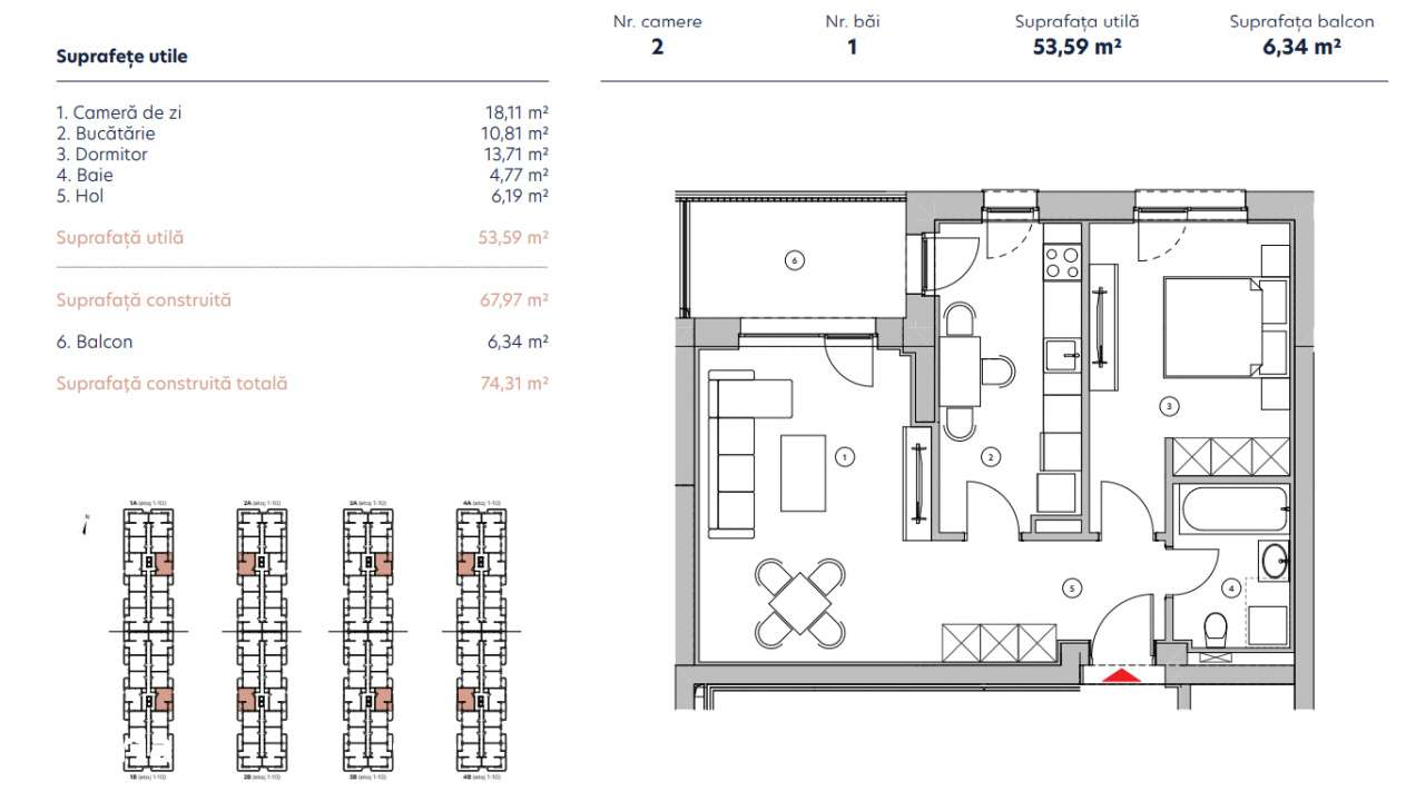 Apartament 2 Camere - 2G  / Hils Nord - Pipera - Autostrada A 3 / Comi-6