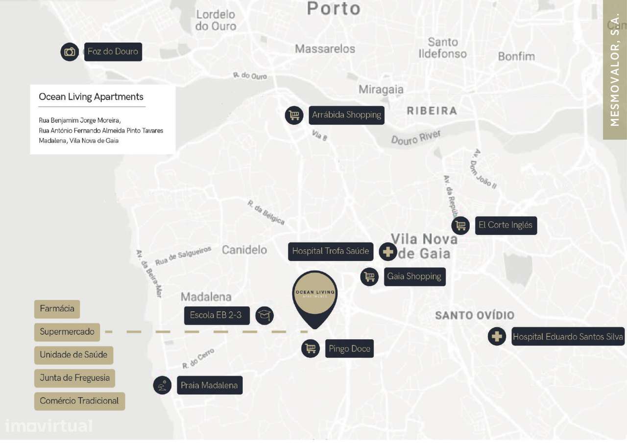 Apartamento T3 - Madalena - varanda com 28m2 - Grande imagem: 3/12