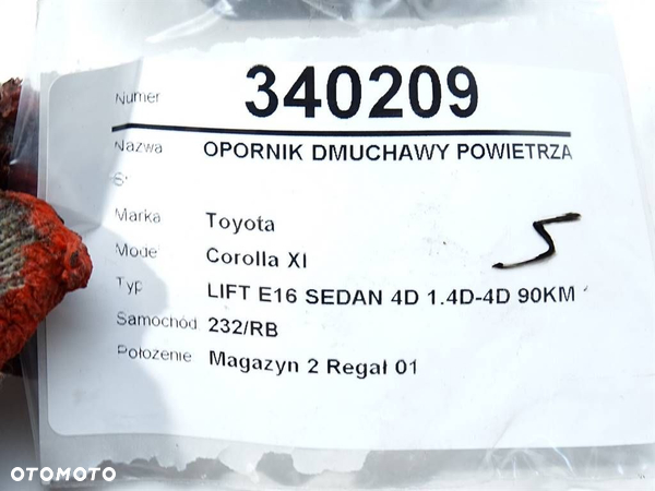 OPORNIK DMUCHAWY POWIETRZA TOYOTA COROLLA sedan (_E18_, ZRE1_) 2013 - 2019 1.4 D-4D (NDE180_, - 5