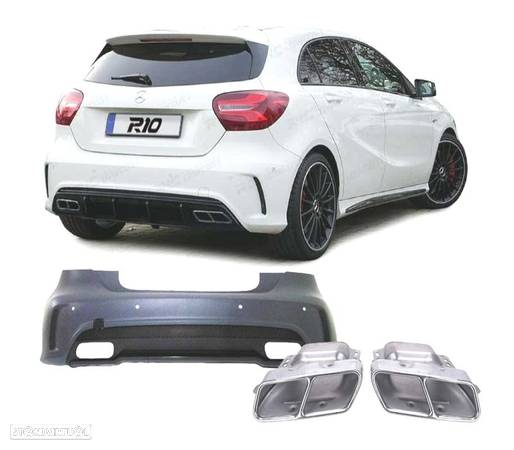 KIT CARROÇARIA PARACHOQUES PARA MERCEDES AMG A45 CLASSE A W176 COM PDC + LAVA-FARÓIS + PONTEIRAS - 3