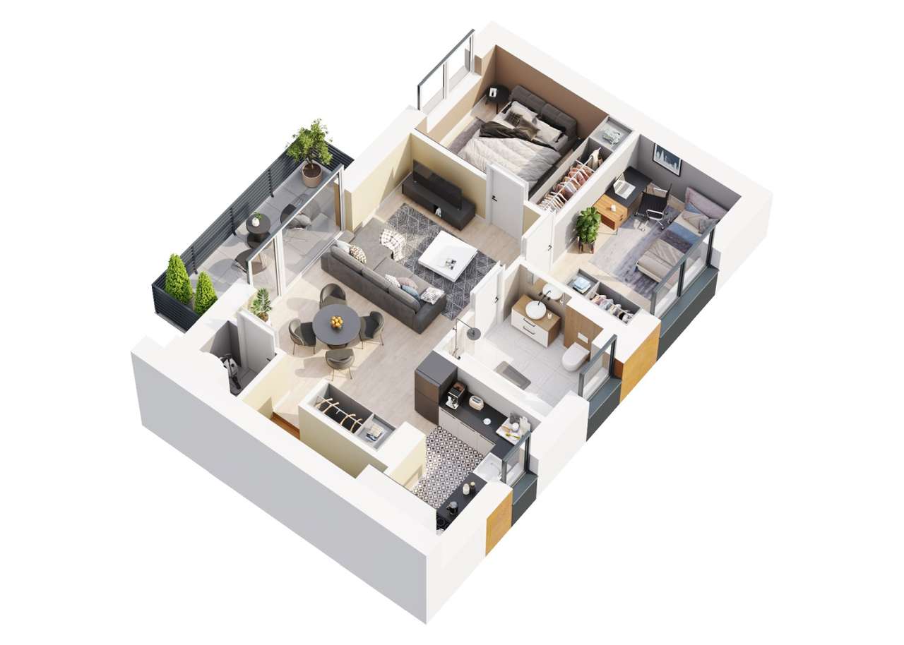 Apartament z balkonem i ogrodem|#Osada Forestia Zawada|58,80 m²|3 pok. - Pełny obrazek: 4/11