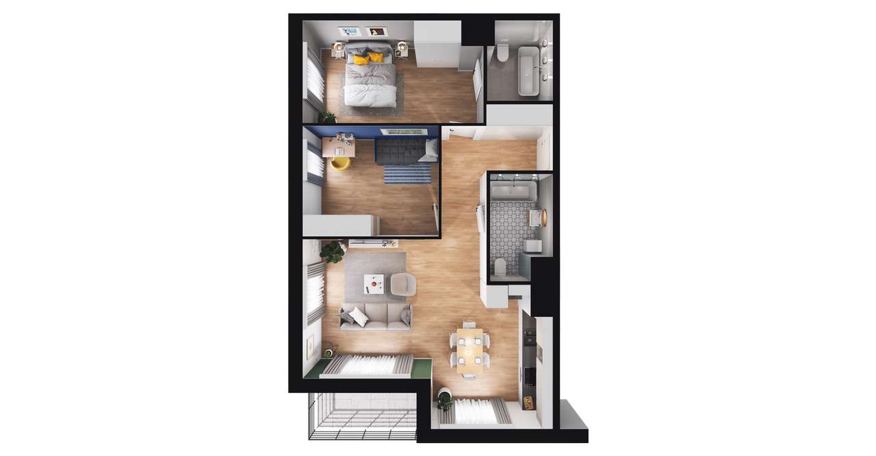 3-pokojowe mieszkanie 69m2 + loggia Bez Prowizji - Pełny obrazek: 2/8