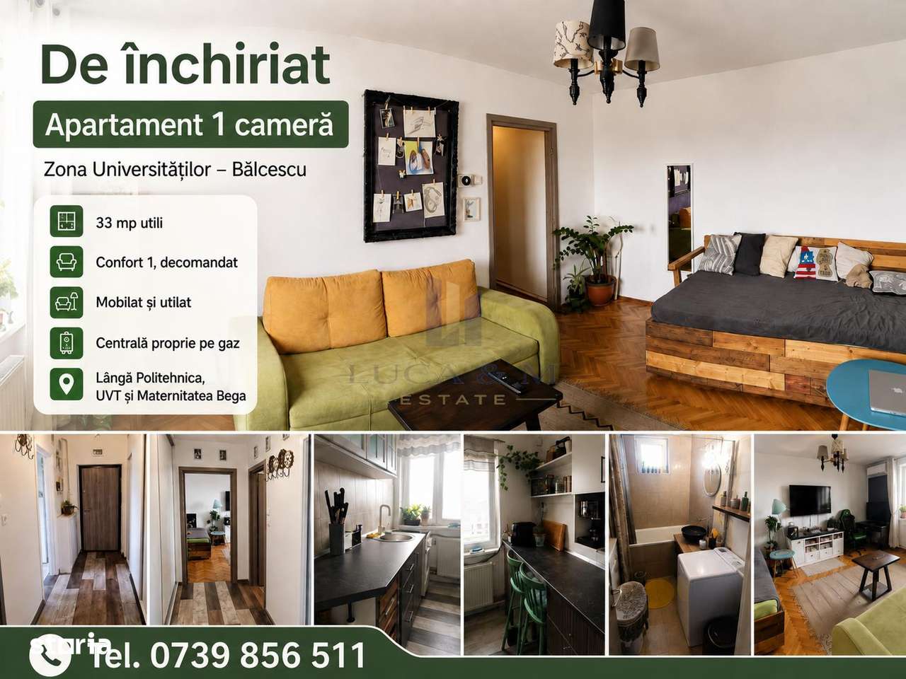 Apartament  1 camera  Universitate Politehnica Balcescu