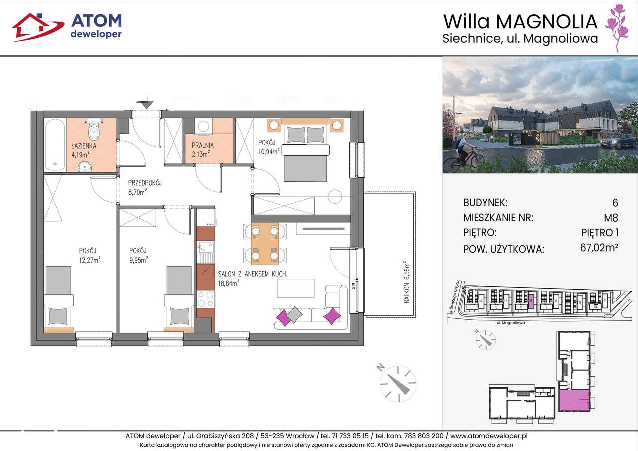 Willa Magnolia | miejsce parkingowe w cenie|B6_M8 - Pełny obrazek: 2/7