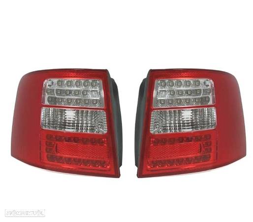 FAROLINS LED PARA AUDI A6 4B AVANT 97-04 VERMELHO BRANCO - 1