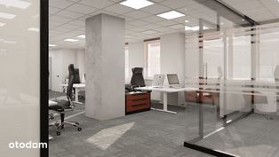 Nowoczesne, nowe biuro z meblami obok metra M1