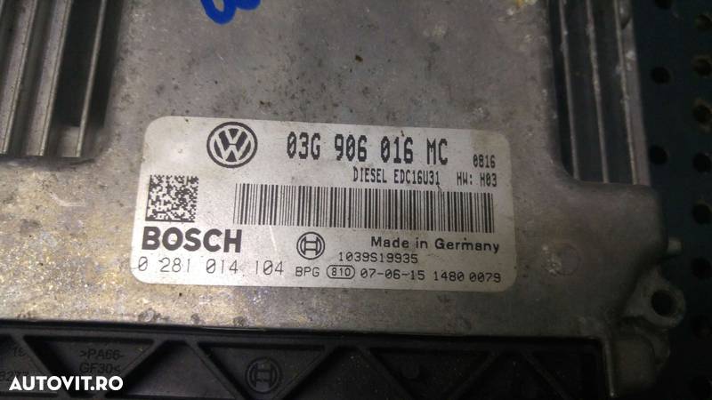 Ecu calculator motor 1.9 tdi skoda superb 1 3u4 03g906016mc 0281014104 - 3