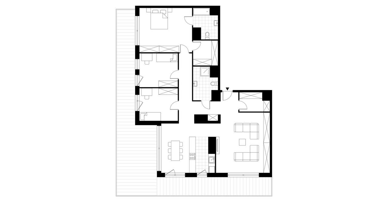 4-pokojowe mieszkanie 128m2 + loggia Bezpośrednio - Pełny obrazek: 3/8
