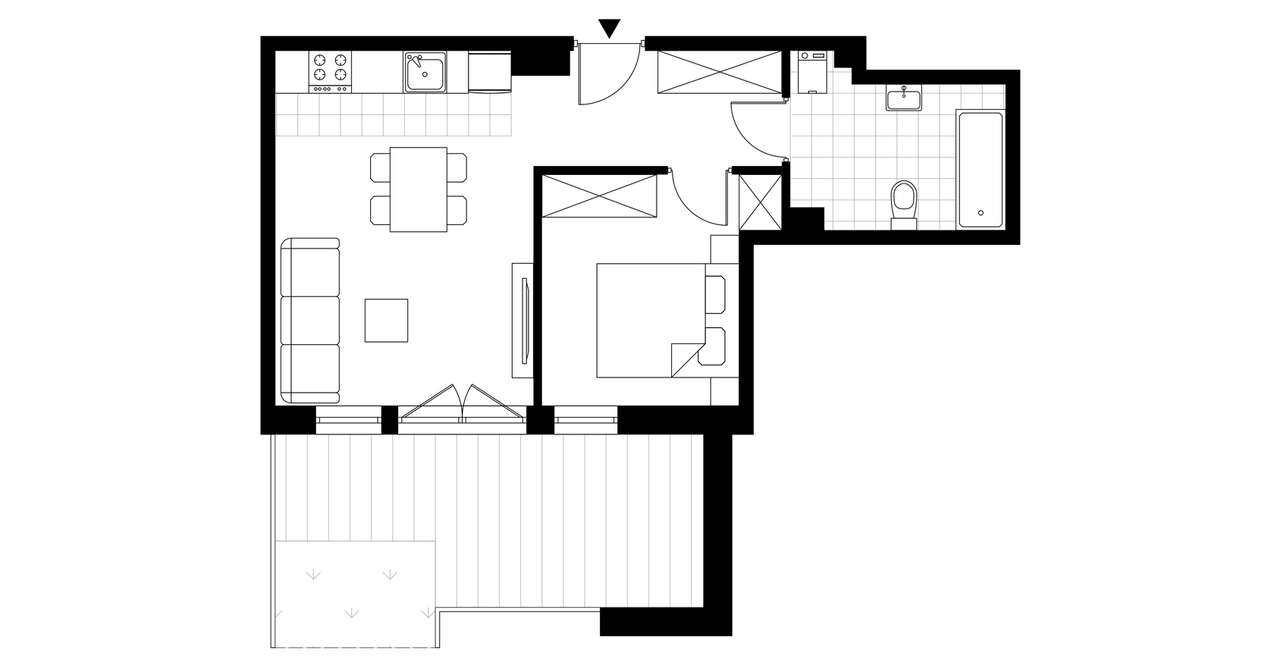 2-pokojowe mieszkanie 40m2 + ogródek - Pełny obrazek: 3/8