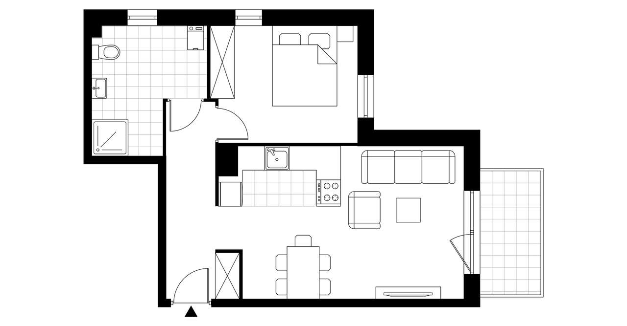 2-pokojowe mieszkanie 46m2 + balkon Bez Prowizji - Pełny obrazek: 3/8