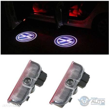 Set lampi led cu proiector logo VW Passat,Jetta,Golf,CC,Tiguan,Sharan - 1