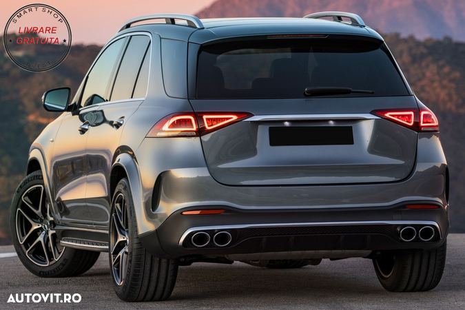 Difuzor Bara Spate cu Ornamente Evacuare Crom Mercedes GLE W167 SUV (2019-Up) GLE5- livrare gratuita - 15