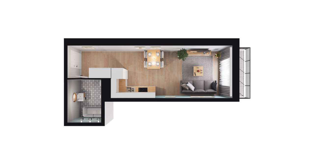 Srebrzyńska Park I​V | mieszkanie 1-pok. | M26 - Pełny obrazek: 3/9