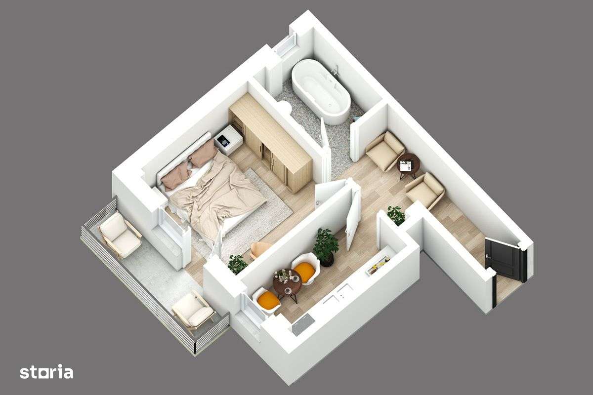 ASTORIA RESIDENCE Apartament 1 camera 35 m etaj 1  Lunca Cetatuii - Imagine principală: 4/14