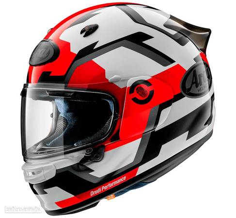 capacete arai quantic face vermelho/branca/preta - 1