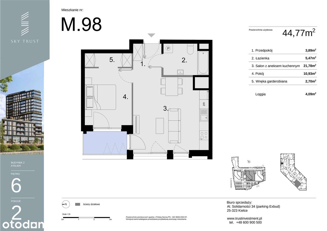 Sky Trust etap I​I | mieszkanie 2-pok. | M98 - Pełny obrazek: 3/10