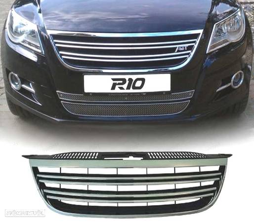 GRELHA FRONTAL PRETA SEM SÍMBOLO PARA VOLKSWAGEN VW TIGUAN 07+ PRETA CROMADA - 1