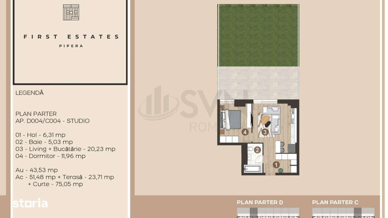 Apartament 2 camere cu gradina 75 mp Pipera - Imagine principală: 2/11