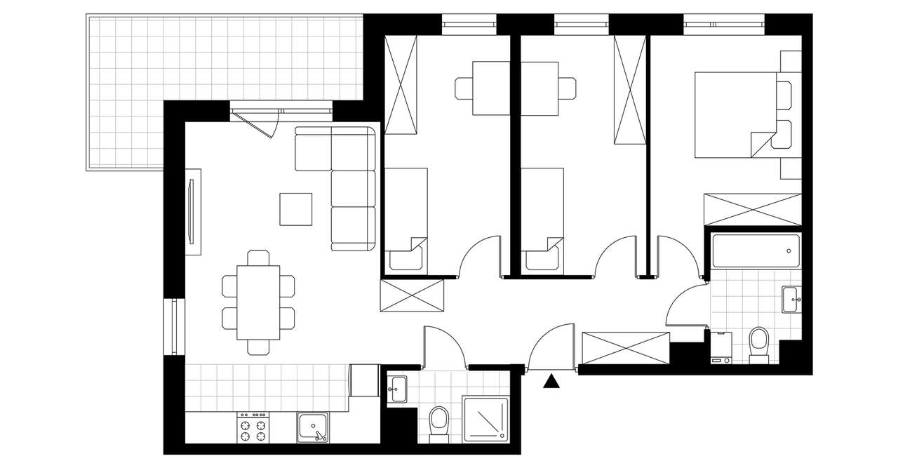 4-pokojowe mieszkanie 73m2 + balkon Bez Prowizji - Pełny obrazek: 2/7