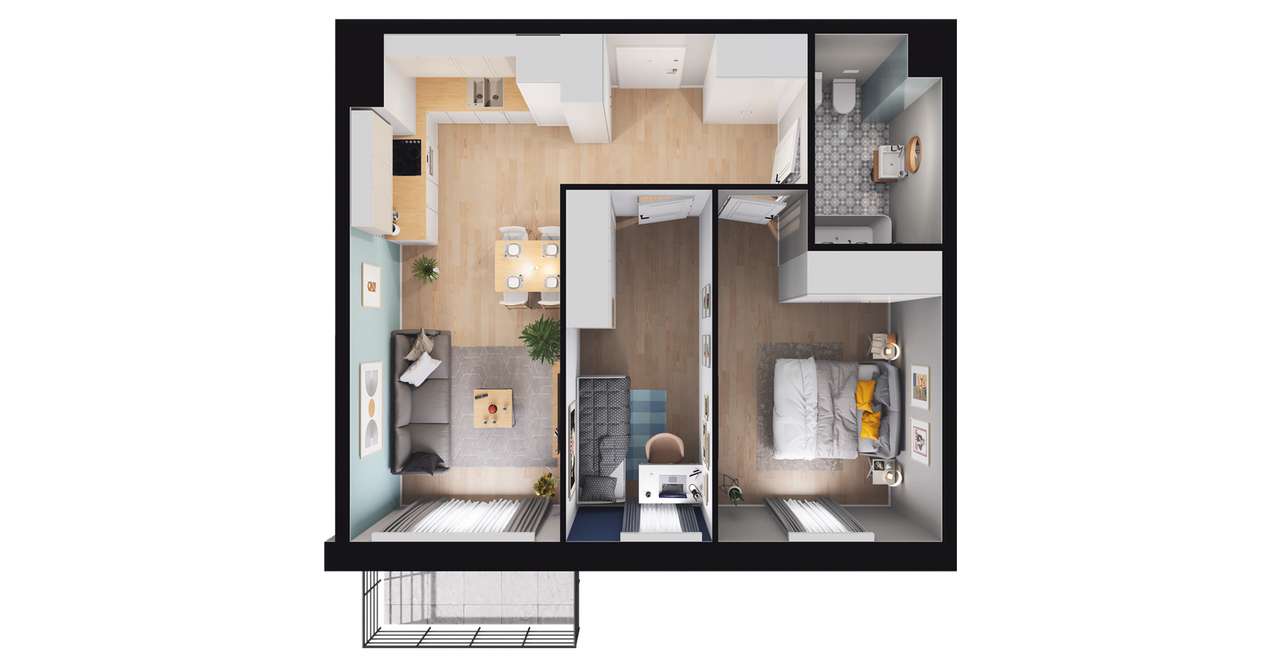 3-pokojowe mieszkanie 51m2 + balkon Bez Prowizji - Pełny obrazek: 2/8