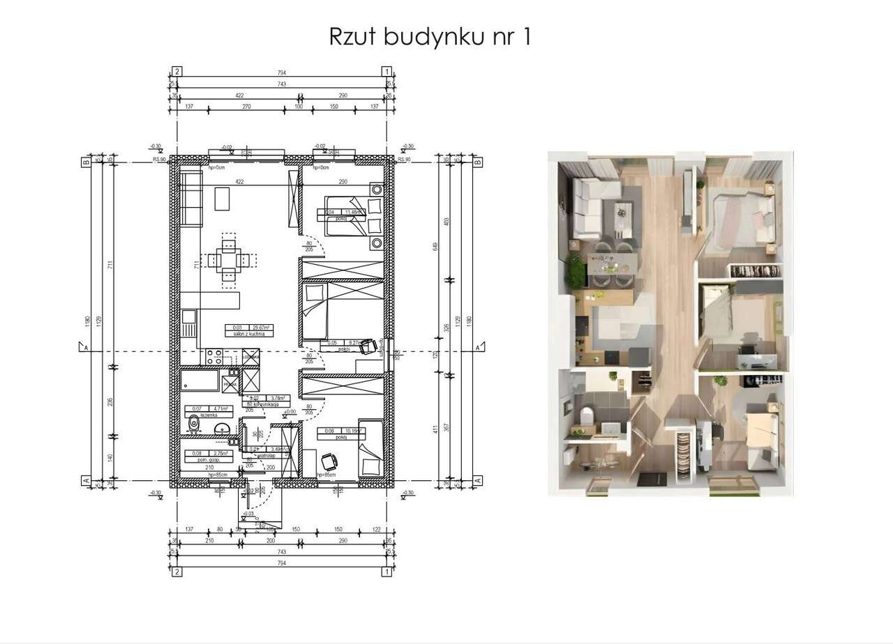 Wolnostojący, parterowy, duża działka, las.-9