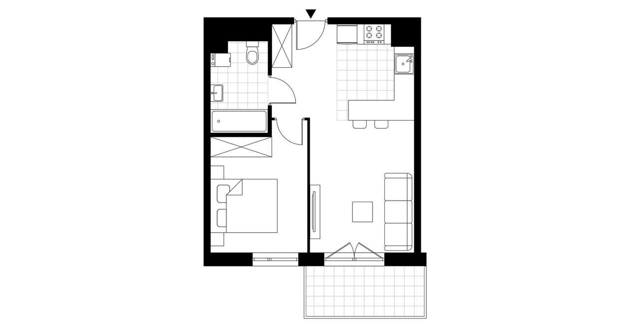 2-pokojowe mieszkanie 39m2 + balkon - Pełny obrazek: 3/8