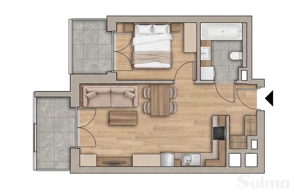 Nowe 2 pokoje z 2 balkonami | urządź po swojemu - Pełny obrazek: 4/19