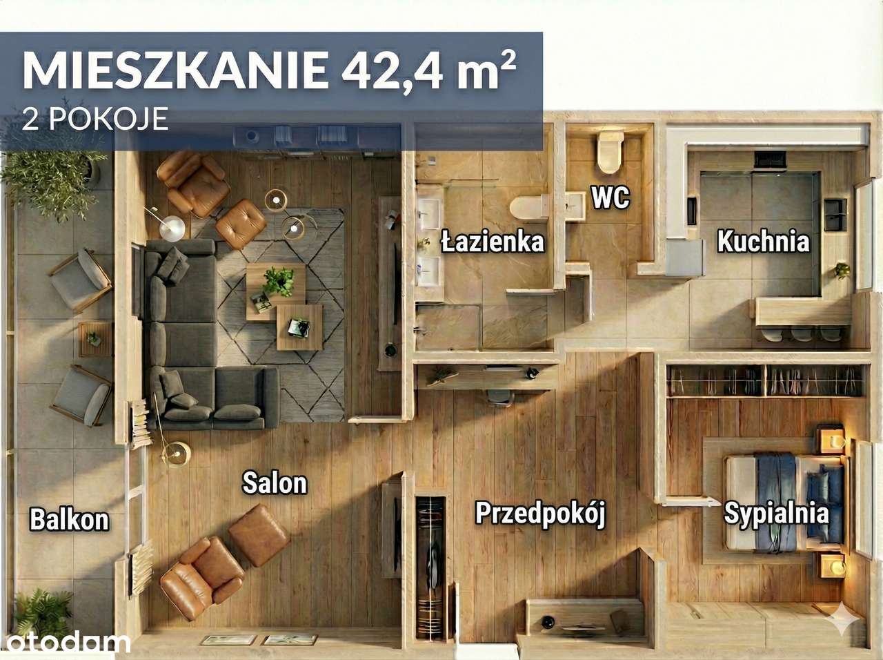 Okazja! | 2 pokoje z balkonem | Świetna inwestycja | - Pełny obrazek: 2/3