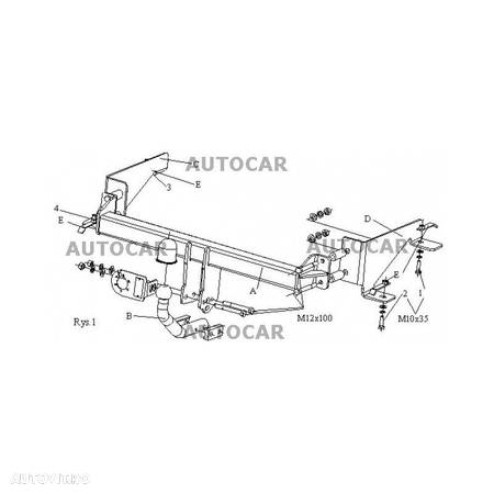 Carlig de remorcare pentru Opel COMBO - "C" Pick Up - sistem semidemontabil -cu suruburi - din 2001/09 - 6