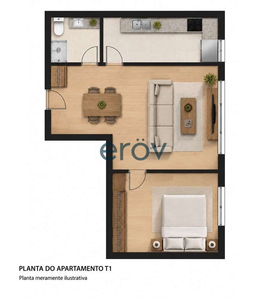 Apartamento T1 com Lugar de Garagem a 500 Metros da Praia – Póvoa de V-22