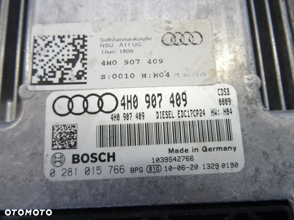 4H0907409 0281015766 sterownik silnik komputer 4.2 TDI Audi A8 D4 4H czesci - 2