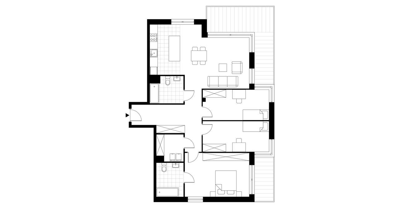 4-pokojowe mieszkanie 100m2 + 2 balkony - Pełny obrazek: 4/9