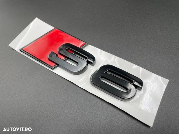Set embleme Premium Audi S6 Negru / Roșu - 9