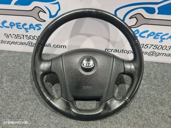 VOLANTE GUIADOR COMPLETO KIA SPORTAGE II 2 MK2 JE KM 569001F200 PELE AIRBAG - 1