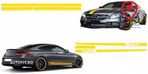 Set Stickere Capota/Plafon/Portbagaj si Laterale Galben Mat compatibil cu Mercedes C205 Coupe A205 - 2