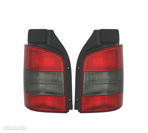 FAROLINS TRASEIROS PARA VOLKSWAGEN VW T5 1P 03-09 VERMELHO PRETO - 1