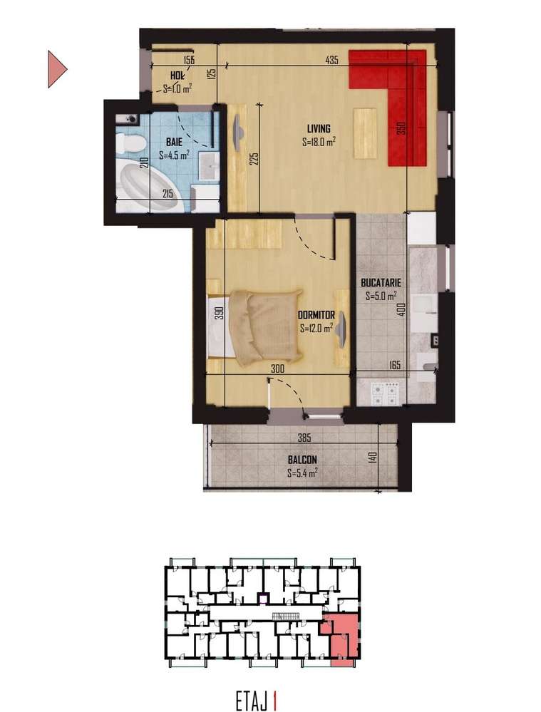 Apartament 2 camere – Bloc in constuctie - Predare la cheie - Imagine principală: 2/8