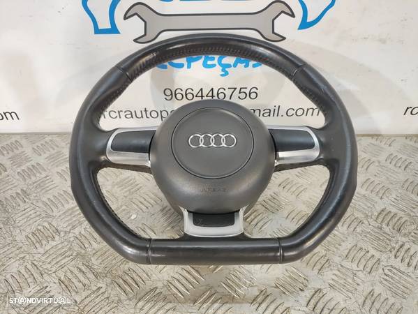 VOLANTE GUIADOR PELE FLAT BOTTOM AUDI TT 8J 8J3 AUDI TT 8J9 CABRIO A3 8P R8 AIRBAG ORIGINAL - 2