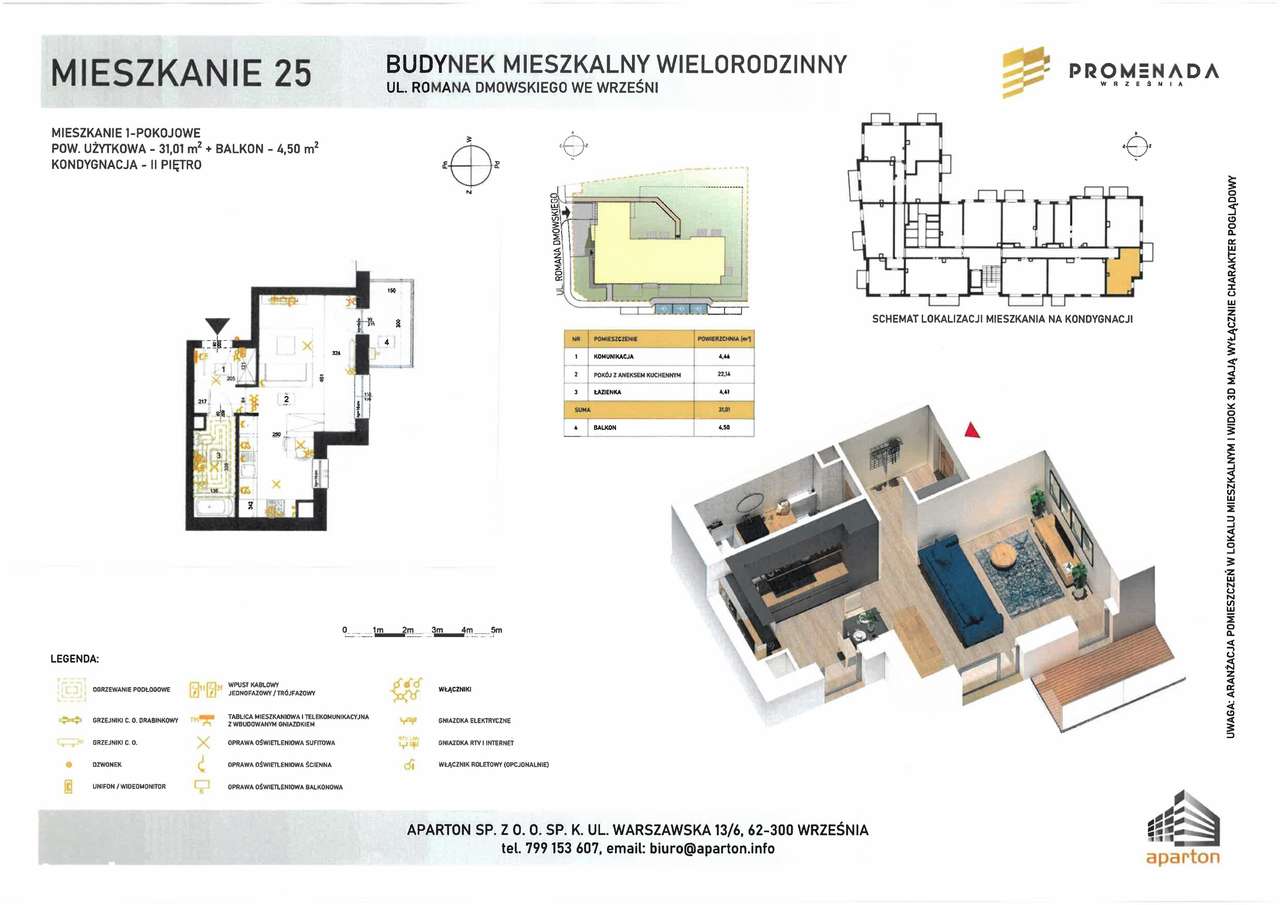 PROMENADA WRZEŚNIA, M25-ROLETY/OGRZEWANIE PODŁOGOWE W CENIE/BALKON - Pełny obrazek: 2/23