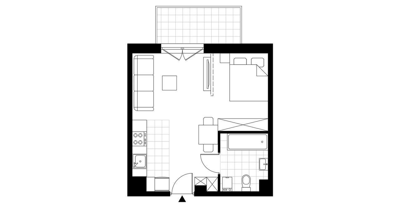 1-pokojowe mieszkanie 32m2 + balkon Bezpośrednio - Pełny obrazek: 3/8