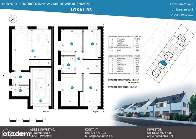 Dom w zabudowie bliźniaczej - 118m² (B3)