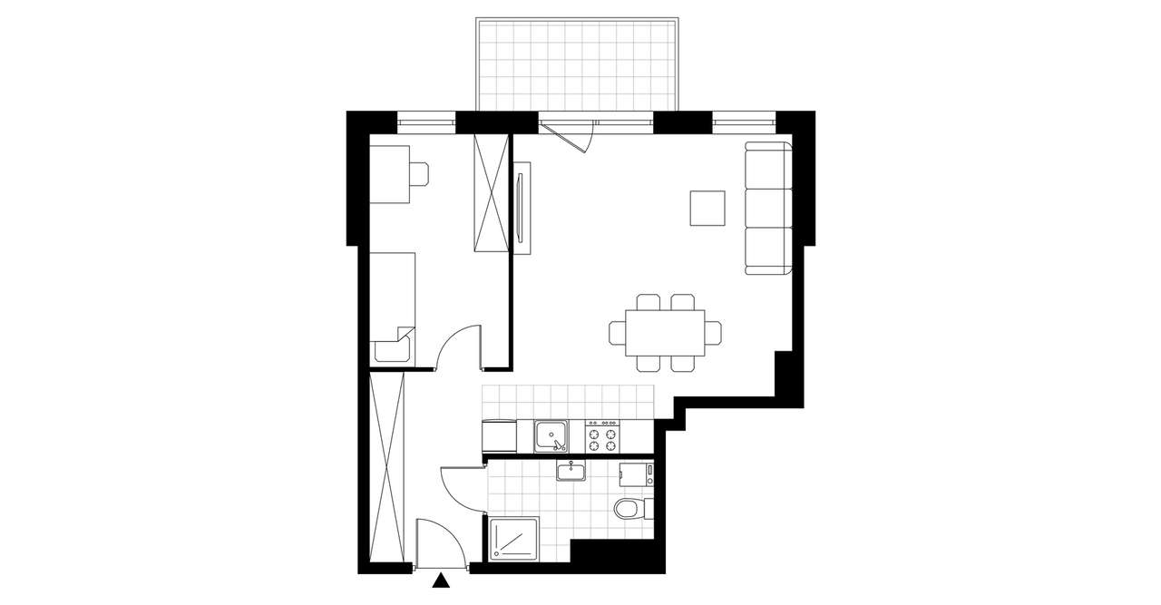 2-pokojowy apartament inwestycyjny 47m2 + balkon - Pełny obrazek: 3/8